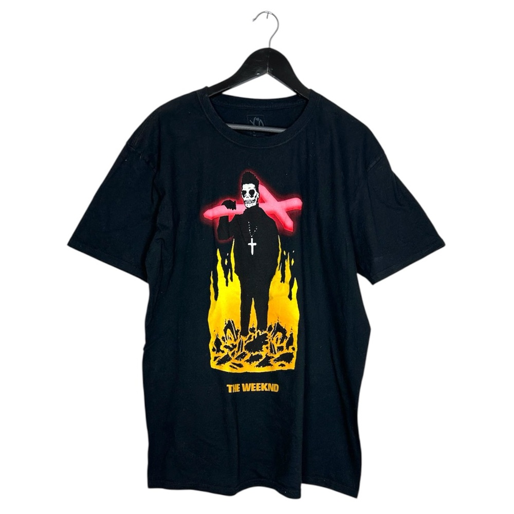 The Weeknd Official XO Starboy Black T Shirt Skeleton Flame Cross XL Streetwear